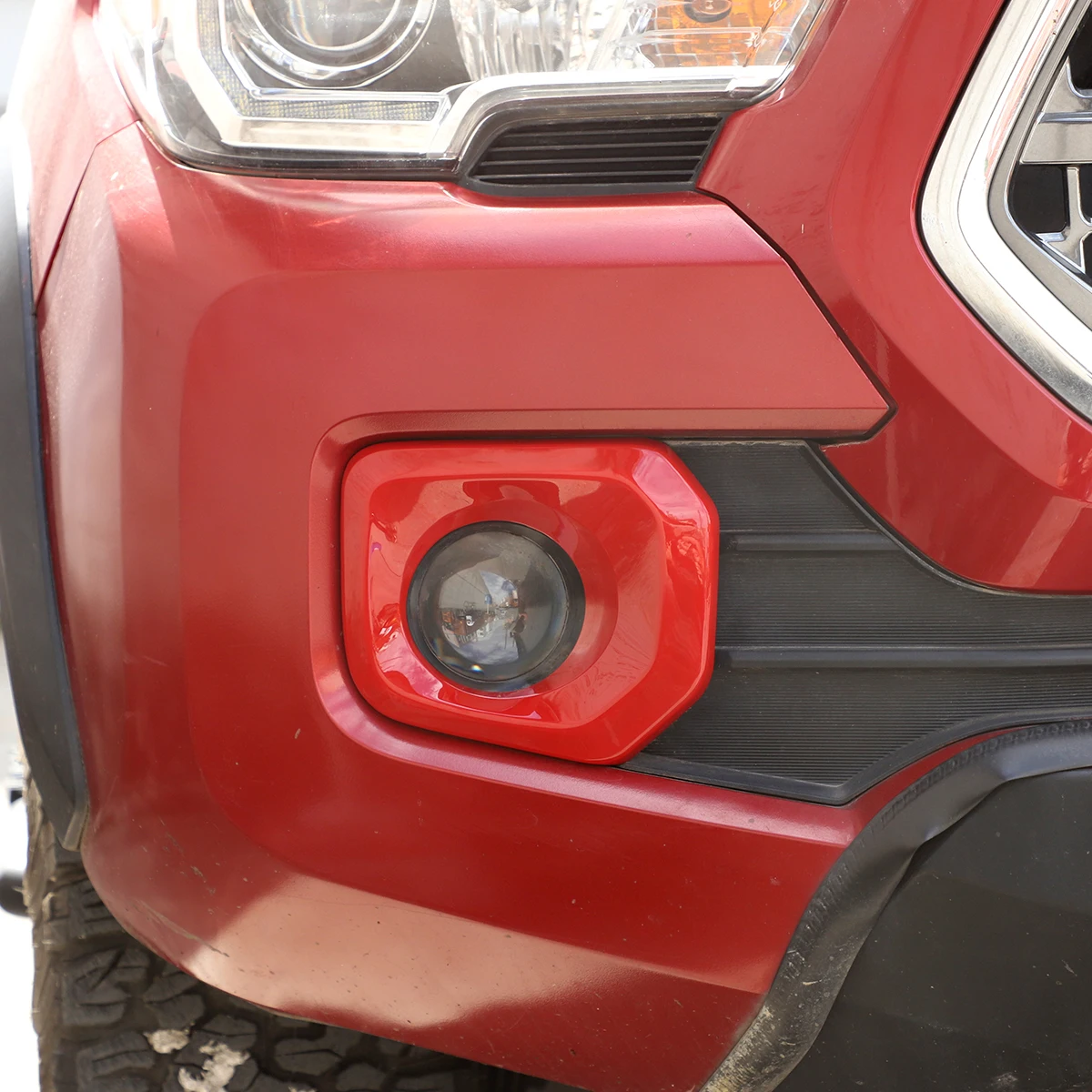 За Toyota Tacoma 2016-2020 ABS Червен автомобилен предни противотуманный Капачка на фенер лампи покритие на бронята, защитна капачка декорации и аксесоари за фарове за мъгла фарове