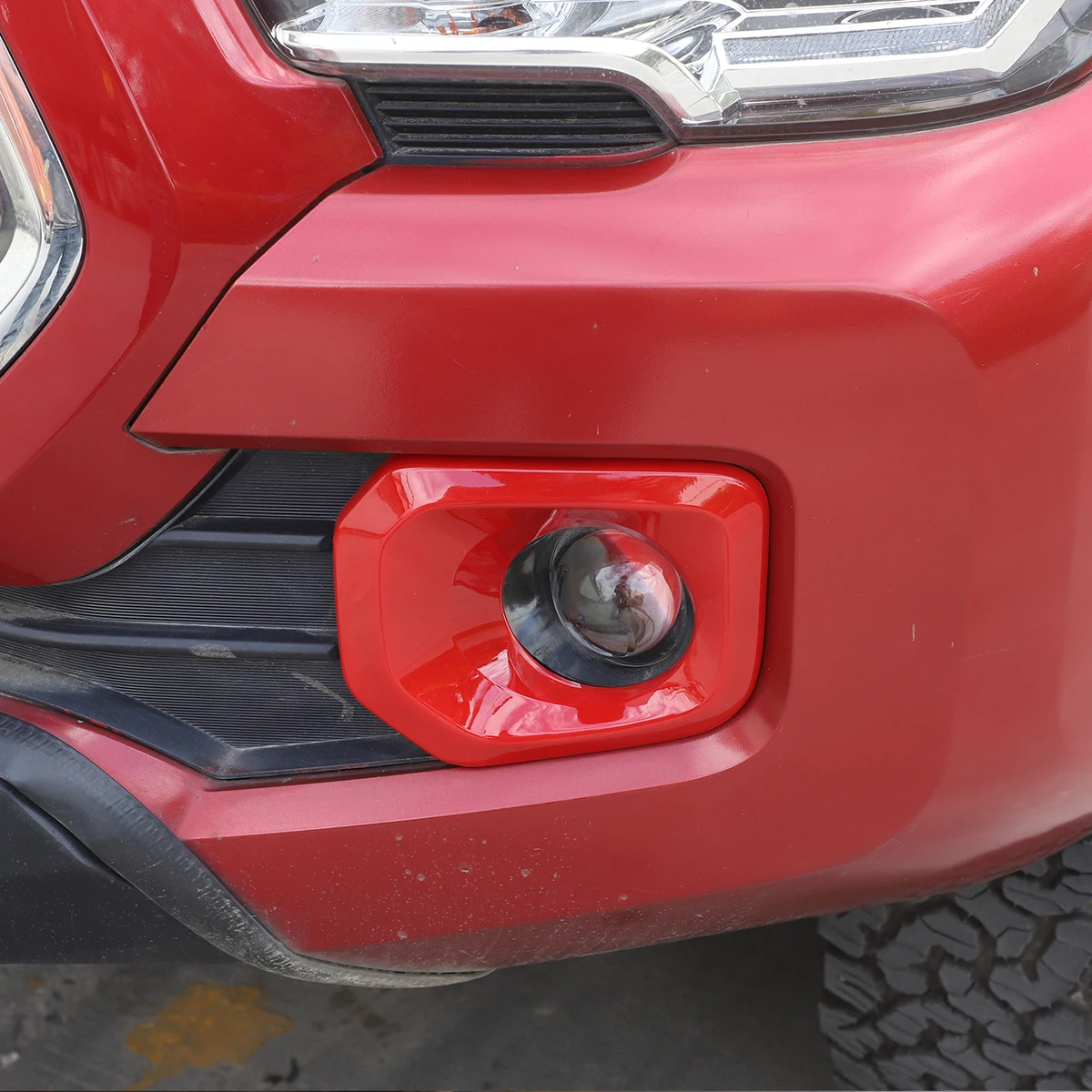 За Toyota Tacoma 2016-2020 ABS Червен автомобилен предни противотуманный Капачка на фенер лампи покритие на бронята, защитна капачка декорации и аксесоари за фарове за мъгла фарове