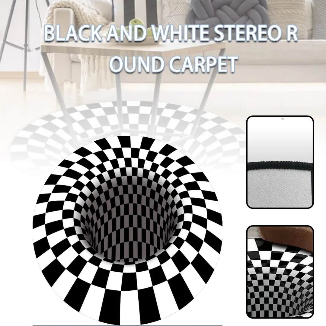 3D стереоскопични мат хол с принтом, вихрова илюзия, абстрактен геометричен противоскользящий килим, врата на мат, мат спални, украса