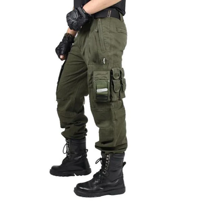 2023 тактически панталони с джобове, и черни мъжки панталони, модерни памучни тактически мъжки панталони в стил милитари, панталони-карго, мъжки облекла в стил милитари