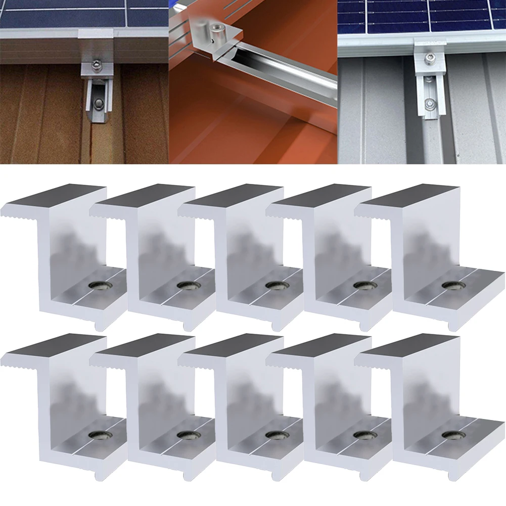 10 бр. аксесоари за закрепване на фотоволтаични слънчеви панели клас скоба от алуминиева сплав 40 мм, клас скоба резервни Части за слънчева енергия Аксесоари
