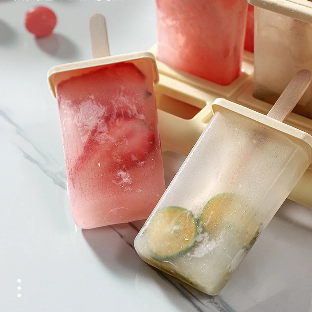 Форма за сладолед квадратна форма, с 2/4/6 мрежи, направи си сам, десерт, фруктовница ръчно, многократно тава за кубчета лед, popsicle, домашна мороженица