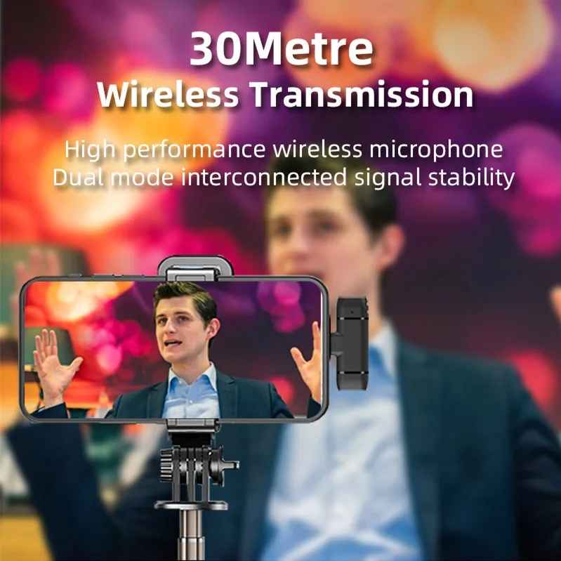 Безжична петличный микрофон Мини преносим аудио видео шумоподавляющий гърдите микрофон M9 за iPhone, Android Phone Live
