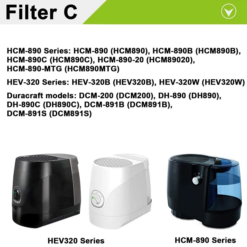 3 Комплект филтри за овлажняване на въздуха Honeywell HC-888, HC-888N, Филтър C, предназначени за Honeywell HCM-890 HEV-320