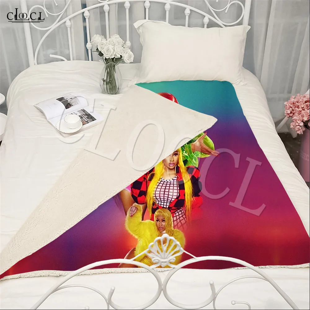 Завивки с принтом Ники Минаж, певица, знаменитост, 3D принт, двухслойное одеяло за легла, спално бельо за мека мебел, согревающее одеяло