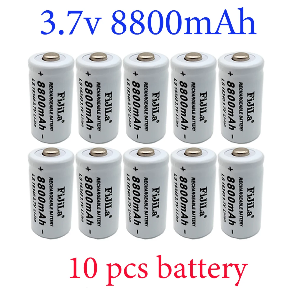 100% Нова оригинална Батерия 16340 cr123a lithium Батерия 16340 8800 mah 3,7 В Литиево-йонна Акумулаторна Батерия + Зарядно устройство 16340