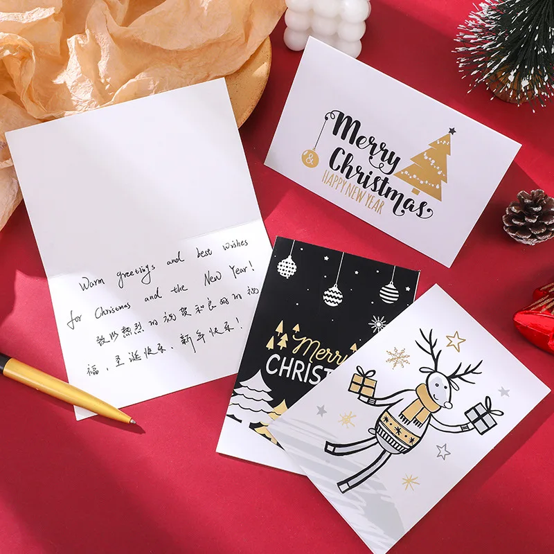 24шт 10x15 см Коледни поздравителни картички Приятелски уникални Поздравителни картички с Коледа и Нова година с плик