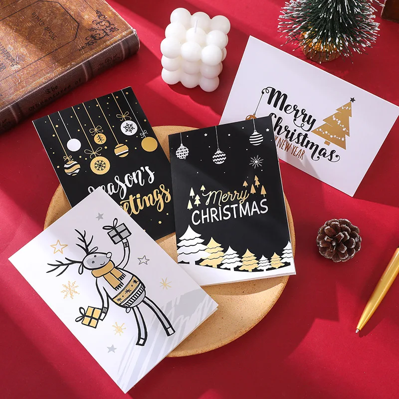 24шт 10x15 см Коледни поздравителни картички Приятелски уникални Поздравителни картички с Коледа и Нова година с плик