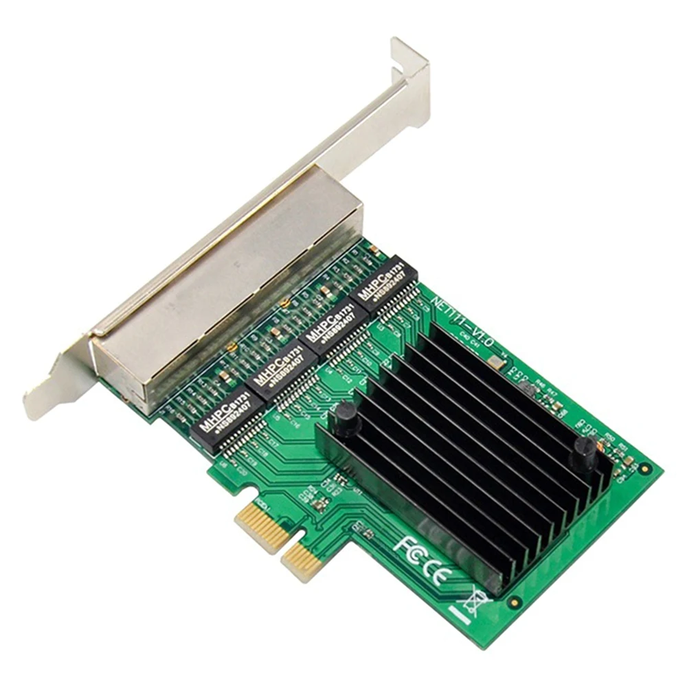 RJ-45 4-портов сървър Ethernet адаптер гигабитная мрежова карта интерфейс PCI-E X1