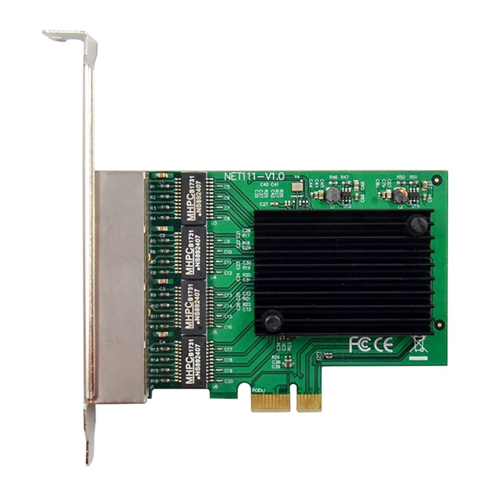 RJ-45 4-портов сървър Ethernet адаптер гигабитная мрежова карта интерфейс PCI-E X1