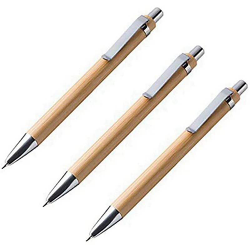 35 бр. канцеларски материали за офиса и за училище, стабилна дръжка, бамбук прибиращ химикалка писалка е инструмент за писане (черни мастила)