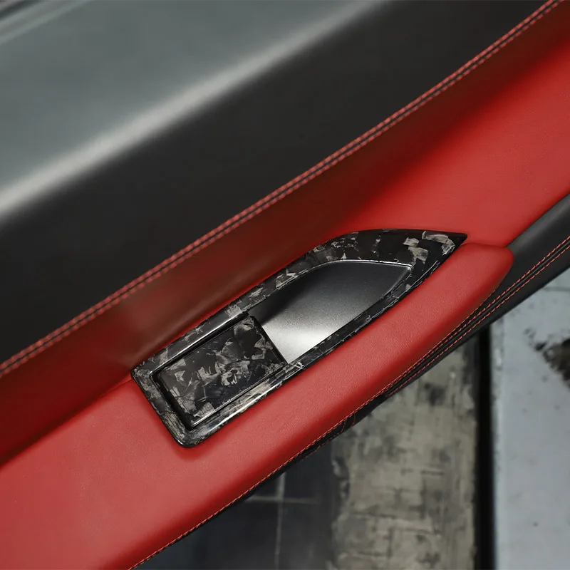 За Ferrari 458 2011-2016 рамка за вътрешни дръжки на вратите на автомобила от този въглеродни влакна, декоративна стикер, аксесоари за интериор на автомобила