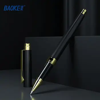 Матово черна химикалка химикалка с метално покритие, химикалка химикалка с валяк, канцеларски материали, химикалки
