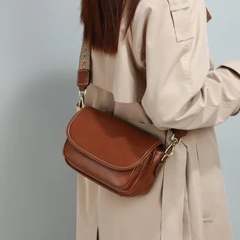 Нова дамска чанта от естествена кожа, чанта