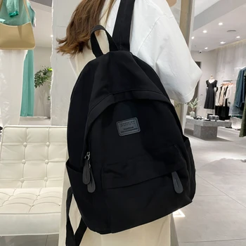 Холщовые раници за жените, обикновен тъканни училищни чанти за момичета, прости висококачествени японски чанти за книги, пътни раници