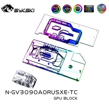 Блок на графичния процесор Bykski Active Backplate За видеокартата GiGabyte AORUS RTX3080 3090 XTREME VRAM с двойно странично охладителя N-GV3090AORUSXE-TC