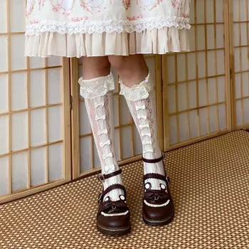 Чорапи JK свързани с лък в стил Лолита