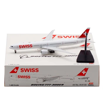 Мащаб 1:400 Swissair B777-300ER HB-JNB, Формовани под налягане Модел на самолет От Сплав, Събиране на Магазини за Бижута, Дисплей За Бижута, Играчки, Подаръци