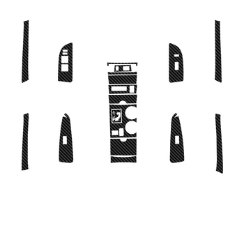 Въглеродни влакна за Toyota Highlander 2009-2014 Стикери за интериора на колата, корнизи, накладки, вдигане на прозорци, врати, автомобилни аксесоари