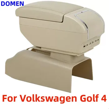 За Volkswagen Golf 4, кутия за подлакътници, централно магазин на съдържанието, с подвижни отвор за чаши, голямо пространство, двупластова USB зареждане