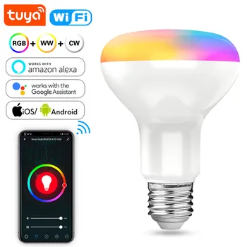 Sasha Умна Крушка 15 W E27 Wifi RGB Лампа С Променлив Цвят Затъмняване на 110 и 220 В Управлението на приложение за Работа с Алекса Google