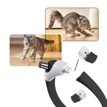 ATUBAN Пет Smart Cat Лазерен нашийник за котки, Електрически умен забавен нашийник за коте, Интерактивни играчки за котка, играчки за упражнения за домашни любимци