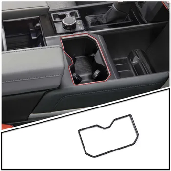 За 2022-2023 Toyota Tundra ABS въглеродни влакна автомобилен стайлинг Авто предни водосточни поставка за чаши декоративна рамка стикер детайли на интериора на автомобила