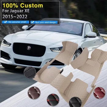 Автомобилни Постелки За Jaguar XE X760 2015 ~ 2022 Авто Анти Мръсна Черга, Килим Подложки Здрава Кожена Подложка Детайли на Интериора Автомобилни Аксесоари