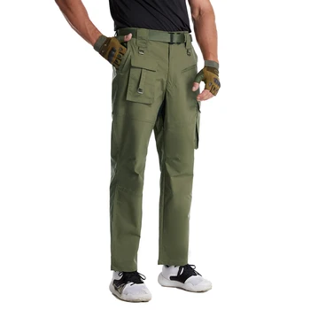 Пролетно-есенни мъжки панталони-карго, ежедневни панталони с много джобове, износоустойчиви разтеглив свободни военни спортни панталони