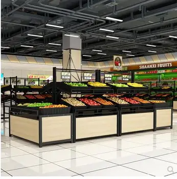 Стелаж за плодове и зеленчуци в супермаркета
