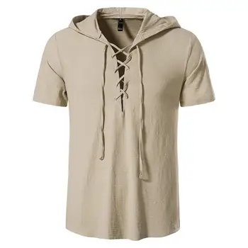 Мъжки блузи, обикновена летни блузи с качулка и препратка бретельками, пуловер дантела, ежедневни мъжки hoody с качулка, ежедневни облекла
