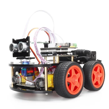 4WD Умен Робот Кола Стартов Комплект За Arduino Uno-r3 Програмиране САМ Роботизирана Електронен Комплект Образование Пълни Комплекти за