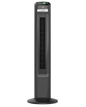 EcoQuiet кула вентилатор с двигател за постоянен ток с дистанционно управление, T42700, черно климатик