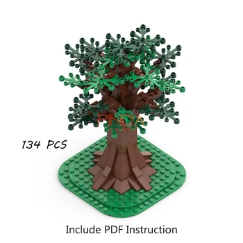 134 бр. пейзажи, модел на дърво с набор от пластини, градивни елементи, растения, с изглед към градската градина, MOC, монтажни тухли, забавни играчки за деца
