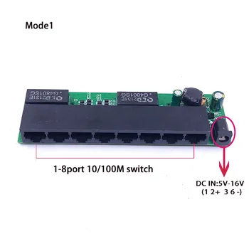 8-портов модул комутатор Ethernet 10/100 М заплащане PCBA OEM с автоматично определението на пристанища такса PCBA OEM дънната платка