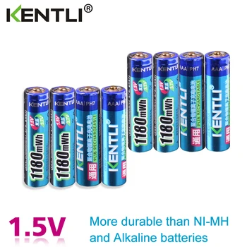 KENTLI 8шт, без ефект памет 1,5 1180 МВтч AAA литиеви полимерни литиево-йонни акумулаторни батерии aaa battery