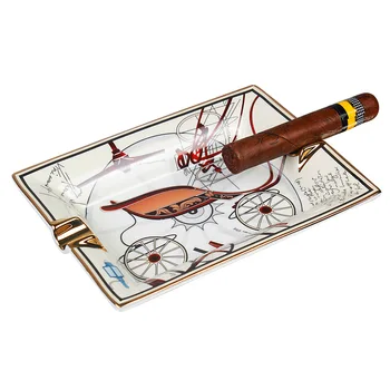 Пепелник за пури Европейската креативна керамична пепелник за пури, рисувани аксесоари за домашни цигари на работния плот