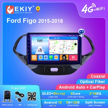 EKIY T7 DSP Android 10 Радиото в автомобила На Ford Figo 2015-2018 Мултимедиен Плеър Carplay GPS Navi No 2din Магнетофон Главното Устройство DVD