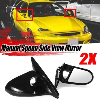 Ръчно регулируема лъжица, стил 2X Огледало странична врата на автомобила, огледало за обратно виждане в събирането за Honda Civic EG 2Dr 1992-1995 B