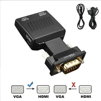 Адаптер, VGA, HDMI, Full HD 1080P аудио-видео конвертор на преносим КОМПЮТЪР в телевизор HDTV AV