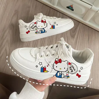 Аниме Hello Kitty Маратонки Kawaii My Melody Обувки за Скейтборд Kt Cat Pompompurin Дамски Спортни Обувки с Анимационни Герои Zapatillas Подаръци