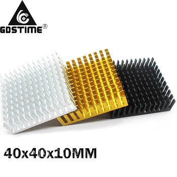50шт Gdstime 40*40*10 мм радиатор компютърен охладител алуминиев радиатор и радиатор за електронни чипове тепловыделяющие охлаждане на лигавицата