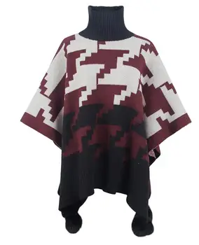 Модни дамски пуловери, новост зимата 2023, ежедневни вълнени топка в контрастен цвят с висока яка, топлинна модерен шал, дъждобран, дрехи Y2K