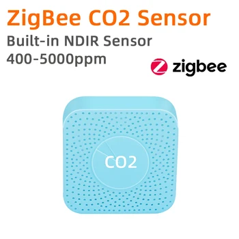Сензор на CO2 ZigBee Sasha NDIR точност ръководят детектор на Co2, свързани с умен дом, въздушен монитор, приложение SmartLife за дома