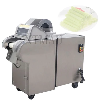 Електрическа машина за нарязване нарязани зеленчуци, богат на функции търговска машина за нарязване на хранителни продукти от неръждаема стомана, картофена плънка, морков парче