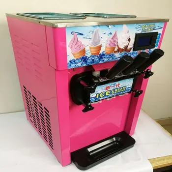 Настолна машина за приготвяне на мек сладолед, 3 на вкус, мини-машина за приготвяне на сладолед, 18Л/ч, за приготвяне на сладолед, който се продава