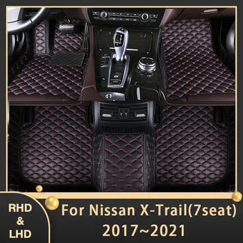 Автомобилни Постелки За Nissan X-Trail T32 2017 2018 2019 2020 2021 7 места Потребителски Автомобилни Накладки За Краката Кожен Килим Аксесоари За Интериора
