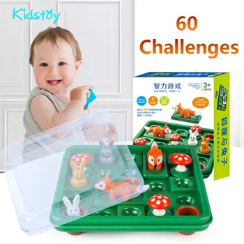Kidstoy Лисица и заек, пъзел игра за логическо мислене, игра на дъска, подарък за деца, играчки-пъзели за развитието на мозъка, детски подарък