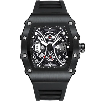Нови модни часовници за мъже, висококачествени кварцови ръчни часовници луксозна марка Tonneau, спортни водоустойчив часовник с гумена каишка, директна доставка