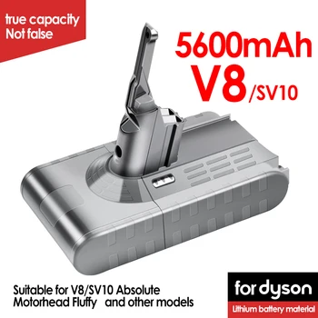 Батерия за прахосмукачка Дайсън V8 V7 SV10 5000 ма 21,6 На батерията за прибиране на реколтата за пухкави животни и Сменяеми литиево-йонна батерия с капацитет 4,0 ма